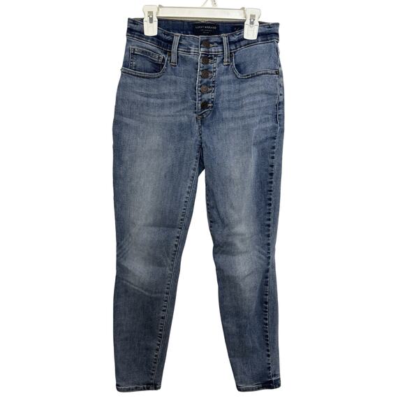 Lucky Brand Button Fly High Rise Skinny Bridgette Denim Jeans Size 2 26 Ankle - Picture 1 of 6